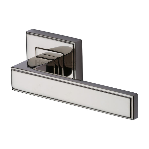 M Marcus - Heritage Brass, Linear Sq Door Handle on Square Rose, Door Handles, Door Handles on Square Rose