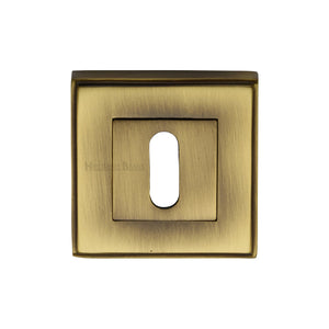 M Marcus - Heritage Brass, Standard Key Escutcheon Square - DEC7000, Escutcheons & Privacy Thumbturns, Escutcheons