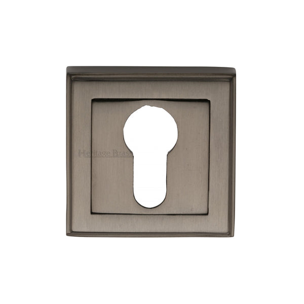 M Marcus - Heritage Brass, Euro Profile Cylinder Escutcheon Square - DEC7020, Escutcheons & Privacy Thumbturns, Escutcheons