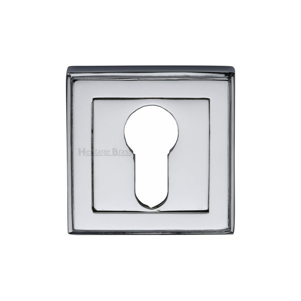 M Marcus - Heritage Brass, Euro Profile Cylinder Escutcheon Square - DEC7020, Escutcheons & Privacy Thumbturns, Escutcheons