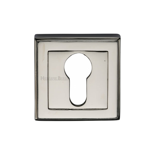 M Marcus - Heritage Brass, Euro Profile Cylinder Escutcheon Square - DEC7020, Escutcheons & Privacy Thumbturns, Escutcheons