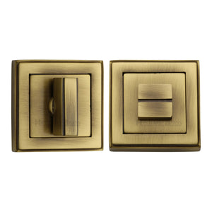 M Marcus - Heritage Brass, Square Bathroom Turn & Release - DEC7030, Escutcheons & Privacy Thumbturns, Turn & Release