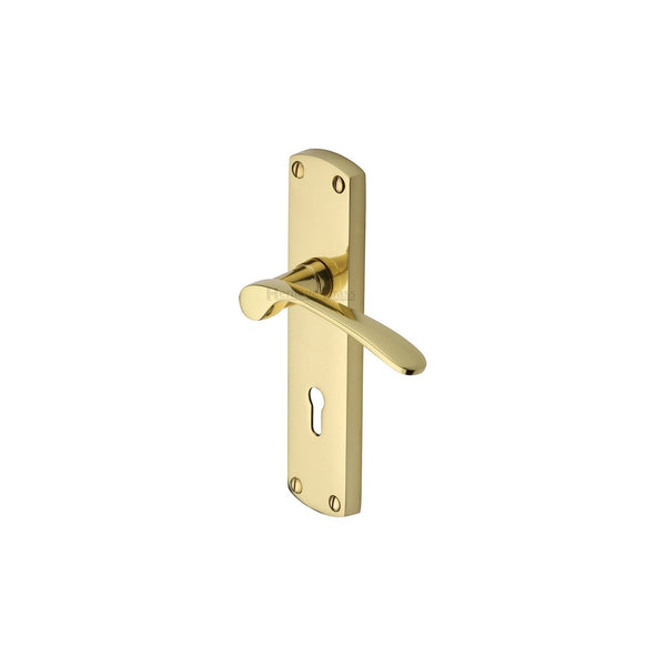 Diplomat Door Handle on Plate by M Marcus - Heritage Brass