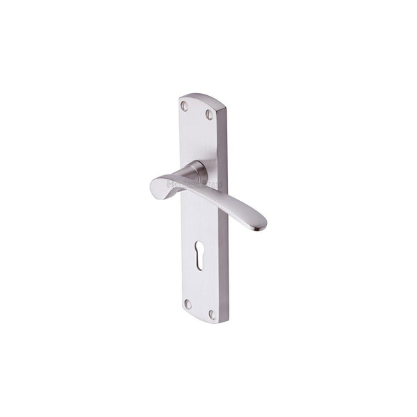 Diplomat Door Handle on Plate by M Marcus - Heritage Brass