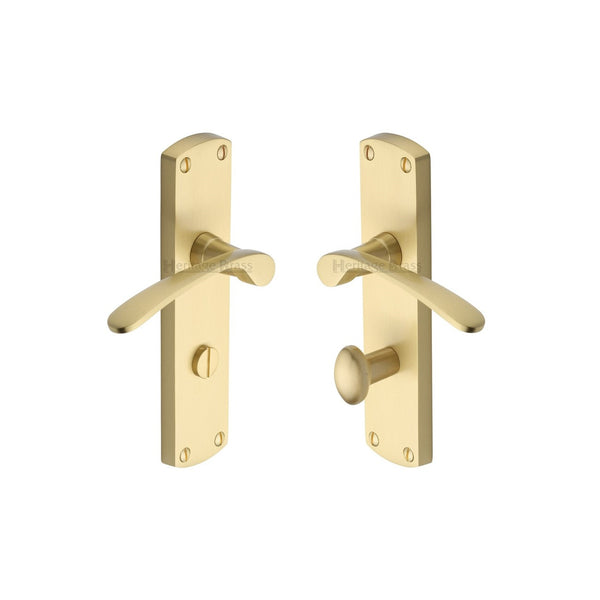 Diplomat Door Handle on Plate by M Marcus - Heritage Brass