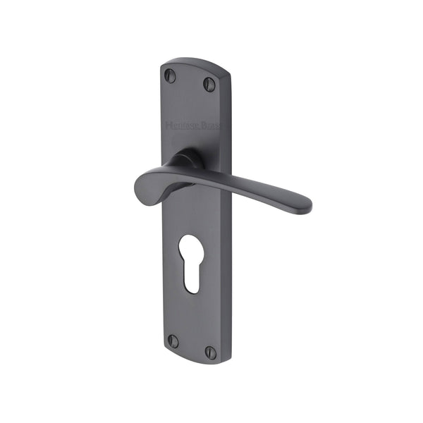 Diplomat Door Handle on Plate by M Marcus - Heritage Brass
