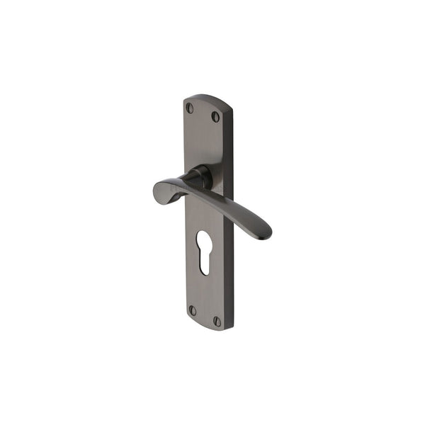Diplomat Door Handle on Plate by M Marcus - Heritage Brass