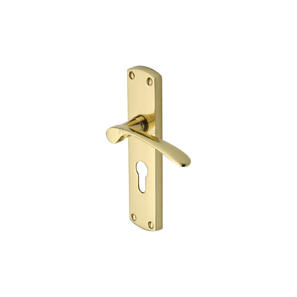 Diplomat Door Handle on Plate by M Marcus - Heritage Brass