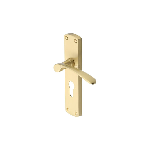 Diplomat Door Handle on Plate by M Marcus - Heritage Brass