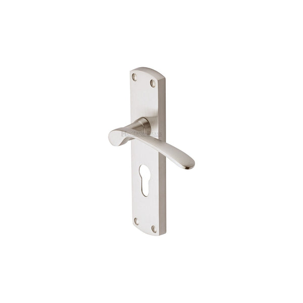 Diplomat Door Handle on Plate by M Marcus - Heritage Brass