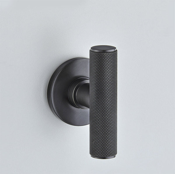 Croft - Diamond Silhouette T-Bar Mortice Knob on Covered Rose 158/210