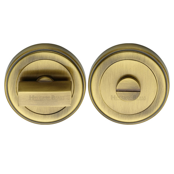 M Marcus - Heritage Brass, Round Bathroom Turn & Release - ERD7030, Escutcheons & Privacy Thumbturns, Turn & Release