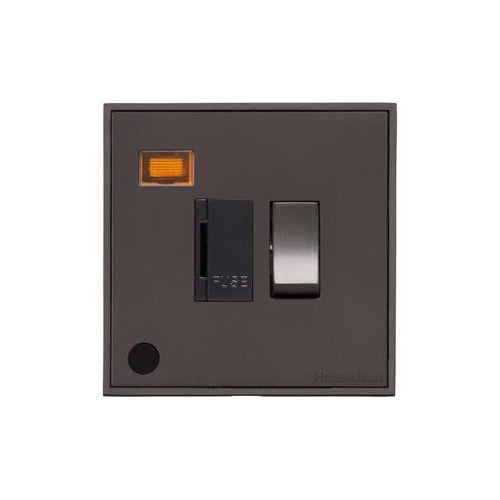 Executive Range Matt Bronze Switches & Sockets, EX9 - Switched Spur with Neon + Cord (13 Amp) by Heritage Brass By M-Marcus