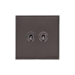 Executive Range Matt Bronze Switches & Sockets, EX9 - 2 Gang Toggle Switch by Heritage Brass By M-Marcus