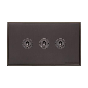 Executive Range Matt Bronze Switches & Sockets, EX9 - 3 Gang Toggle Switch by Heritage Brass By M-Marcus