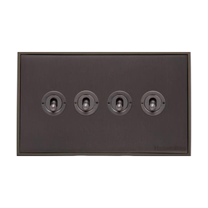 Executive Range Matt Bronze Switches & Sockets, EX9 - 4 Gang Toggle Switch by Heritage Brass By M-Marcus