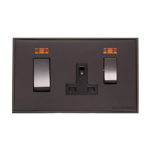 Executive Range Matt Bronze Switches & Sockets, EX9 - 45A Cooker Unit + 13A Socket by Heritage Brass By M-Marcus