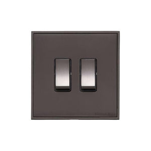 Executive Range Matt Bronze Switches & Sockets, EX9 - 2 Gang Rocker Switch by Heritage Brass By M-Marcus