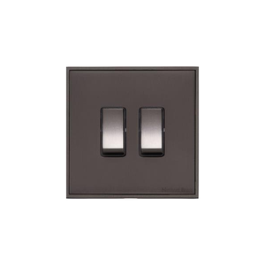 Executive Range Matt Bronze Switches & Sockets, EX9 - 2 Gang Rocker Switch by Heritage Brass By M-Marcus