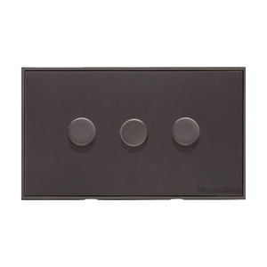 Executive Range Matt Bronze Switches & Sockets, EX9 - 3 Gang TED Dimmer (Compatible with LED Lamps) by Heritage Brass By M-Marcus