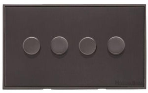 Executive Range Matt Bronze Switches & Sockets, EX9 - 4 Gang TED Dimmer (Compatible with LED Lamps) by Heritage Brass By M-Marcus