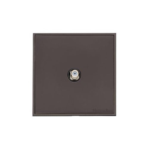 Executive Range Matt Bronze Switches & Sockets, EX9 - 1 Gang Satellite Socket by Heritage Brass By M-Marcus