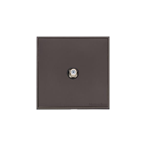 Executive Range Matt Bronze Switches & Sockets, EX9 - 1 Gang Satellite Socket by Heritage Brass By M-Marcus