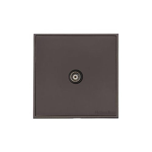 Executive Range Matt Bronze Switches & Sockets, EX9 - 1 Gang Isolated TV Coaxial Socket by Heritage Brass By M-Marcus
