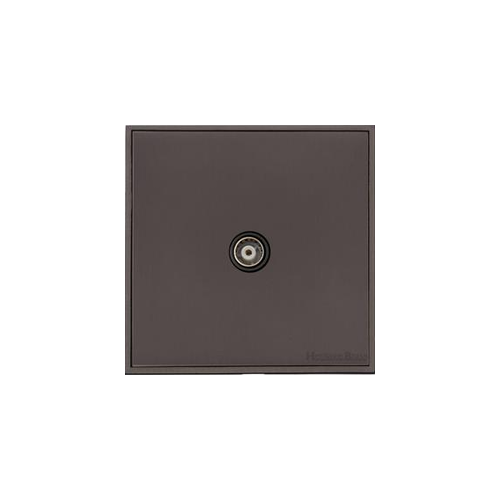 Executive Range Matt Bronze Switches & Sockets, EX9 - 1 Gang Isolated TV Coaxial Socket by Heritage Brass By M-Marcus