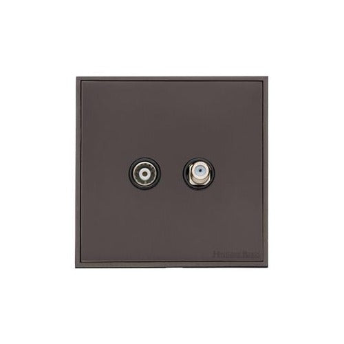 Executive Range Matt Bronze Switches & Sockets, EX9 - TV/Satellite Socket by Heritage Brass By M-Marcus