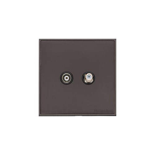 Executive Range Matt Bronze Switches & Sockets, EX9 - TV/Satellite Socket by Heritage Brass By M-Marcus