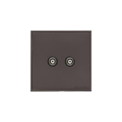 Executive Range Matt Bronze Switches & Sockets, EX9 - TV/FM Diplexed Socket by Heritage Brass By M-Marcus