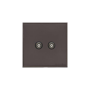 Executive Range Matt Bronze Switches & Sockets, EX9 - 2 Gang TV Coaxial Socket by Heritage Brass By M-Marcus