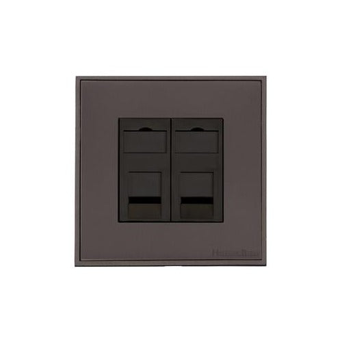 Executive Range Matt Bronze Switches & Sockets, EX9 - 2 Gang CAT6 by Heritage Brass By M-Marcus