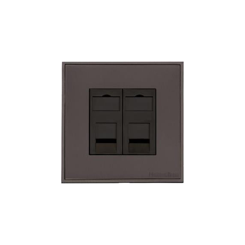 Executive Range Matt Bronze Switches & Sockets, EX9 - 2 Gang RJ45 by Heritage Brass By M-Marcus