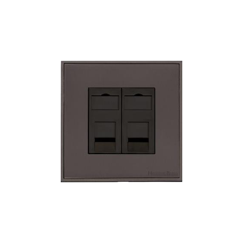 Executive Range Matt Bronze Switches & Sockets, EX9 - 2 Gang CAT6 by Heritage Brass By M-Marcus