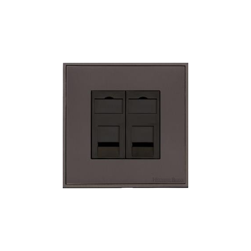 Executive Range Matt Bronze Switches & Sockets, EX9 - 2 Gang Secondary Line Socket by Heritage Brass By M-Marcus