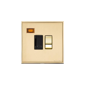 Executive Range Satin Brass with Polished Brass Switches & Sockets, EX14 - Switched Spur with Neon (13 Amp) by Heritage Brass By M-Marcus