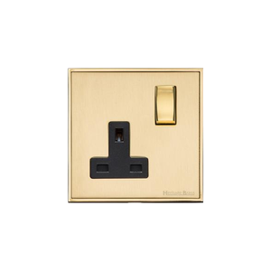 Executive Range Satin Brass with Polished Brass Switches & Sockets, EX14 - Single Socket (13 Amp) by Heritage Brass By M-Marcus