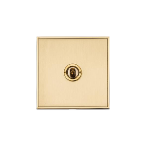 Executive Range Satin Brass with Polished Brass Switches & Sockets, EX14 - 1 Gang Toggle Switch by Heritage Brass By M-Marcus