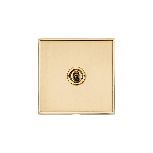 Executive Range Satin Brass with Polished Brass Switches & Sockets, EX14 - 1 Gang Toggle Switch by Heritage Brass By M-Marcus
