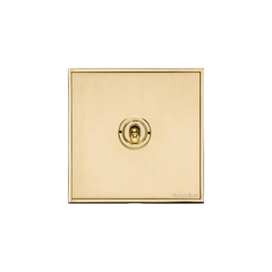 Executive Range Satin Brass with Polished Brass Switches & Sockets, EX14 - 1 Gang Intermediate Toggle Switch by Heritage Brass By M-Marcus