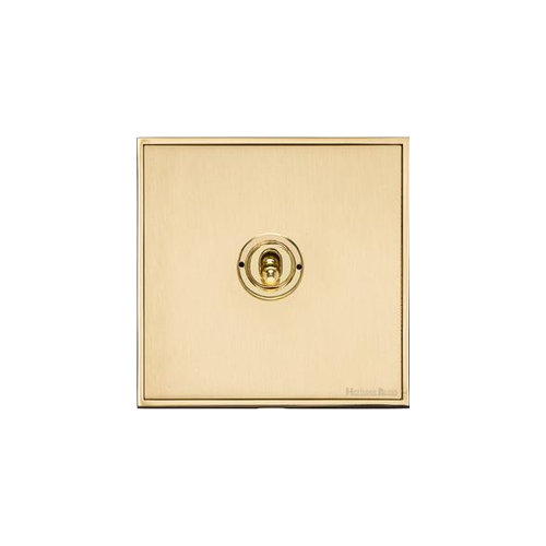 Executive Range Satin Brass with Polished Brass Switches & Sockets, EX14 - 1 Gang Intermediate Toggle Switch by Heritage Brass By M-Marcus