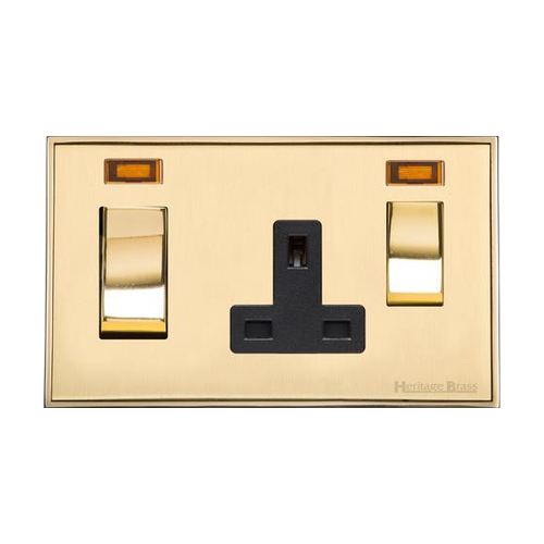 Executive Range Satin Brass with Polished Brass Switches & Sockets, EX14 - 45A Cooker Unit + 13A Socket by Heritage Brass By M-Marcus