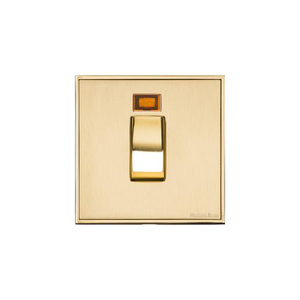 Executive Range Satin Brass with Polished Brass Switches & Sockets, EX14 - 45A DP Cooker Switch with Neon (single plate) by Heritage Brass By M-Marcus