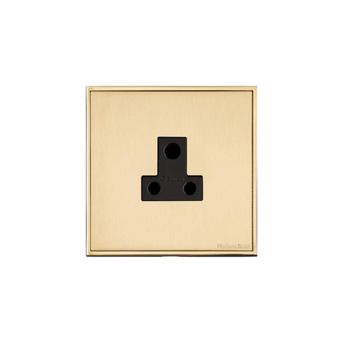 Executive Range Satin Brass with Polished Brass Switches & Sockets, EX14 - 5 Amp 3 Round Pin Socket by Heritage Brass By M-Marcus