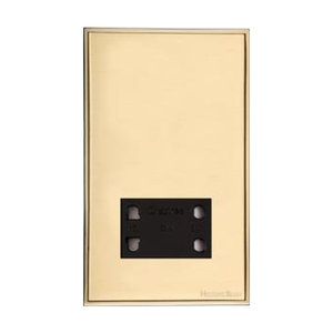 Executive Range Satin Brass with Polished Brass Switches & Sockets, EX14 - Shaver Socket Output Voltage 110/240V by Heritage Brass By M-Marcus