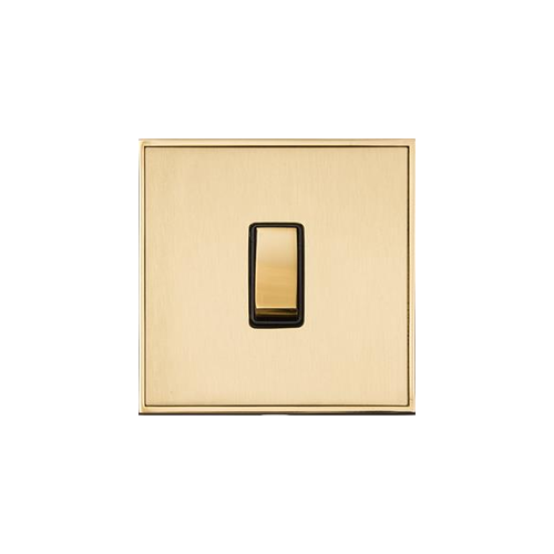 Executive Range Satin Brass with Polished Brass Switches & Sockets, EX14 - 1 Gang Rocker Switch by Heritage Brass By M-Marcus
