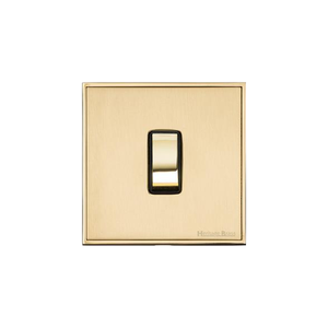 Executive Range Satin Brass with Polished Brass Switches & Sockets, EX14 - 1 Gang Intermediate Rocker Switch by Heritage Brass By M-Marcus