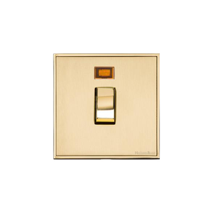 Executive Range Satin Brass with Polished Brass Switches & Sockets, EX14 - 20A Double Pole Switch with Neon by Heritage Brass By M-Marcus